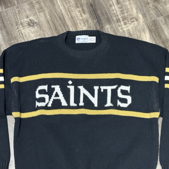 Vintage NEW‎ ORLEANS SAINTS Cliff Engle V-Neck Sweater Tagged Adult Large - Picture 3 of 4